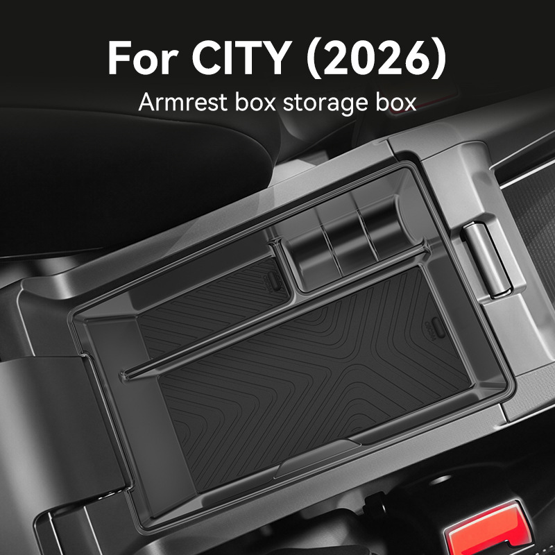 Tech Car Accessories - Mittelkonsolen-Armlehnen-Aufbewahrungsbox-Organizer für Honda City 2026 Handschuhhalter-Matte