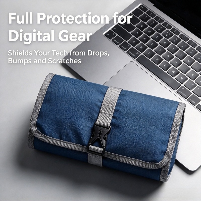 Tech Accessories Travel Organizer Pouch - Große Kabelorganizer-Tasche, Reise-Aufbewahrungstasche für Elektronikzubehör, USB-Ladegerät,