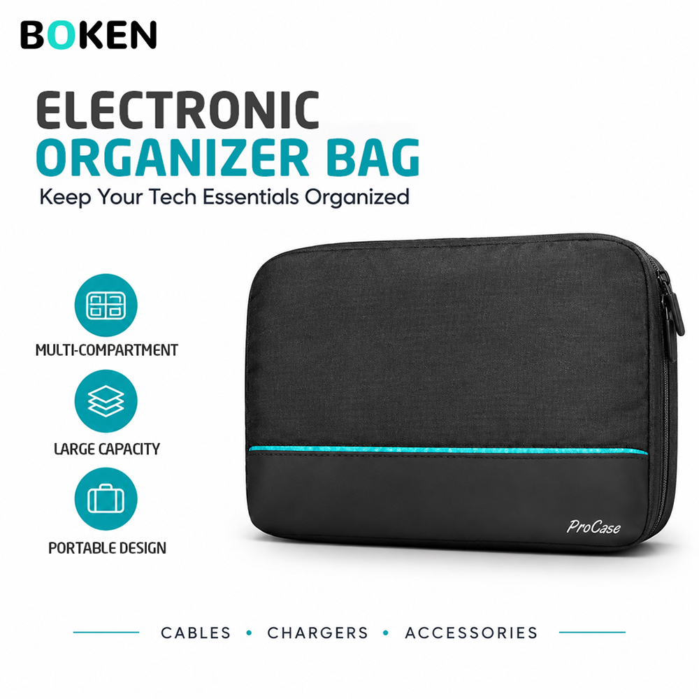 Tech Accessories Travel Organizer Pouch - Reise-Organizer-Tasche für Elektronikzubehör, tragbare Aufbewahrungstasche für